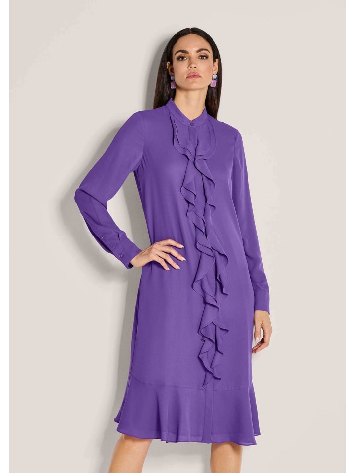 

MADELEINE Элегантное платье с оборками и круглым вырезом, лавандово-сиреневого цвета