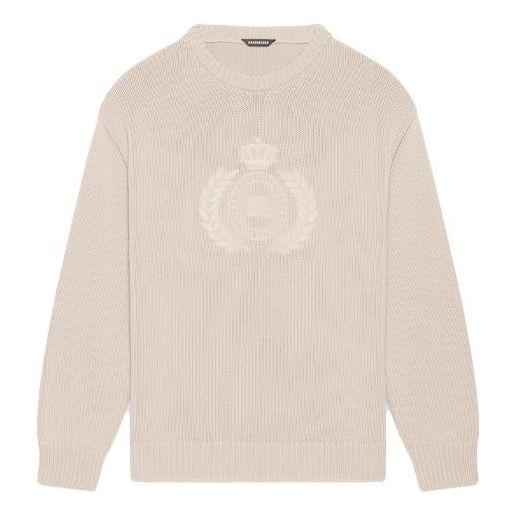 

Свитер Balenciaga BB Laurel Crown Logo Crewneck Knitted Sweater 'Beige', бежевый
