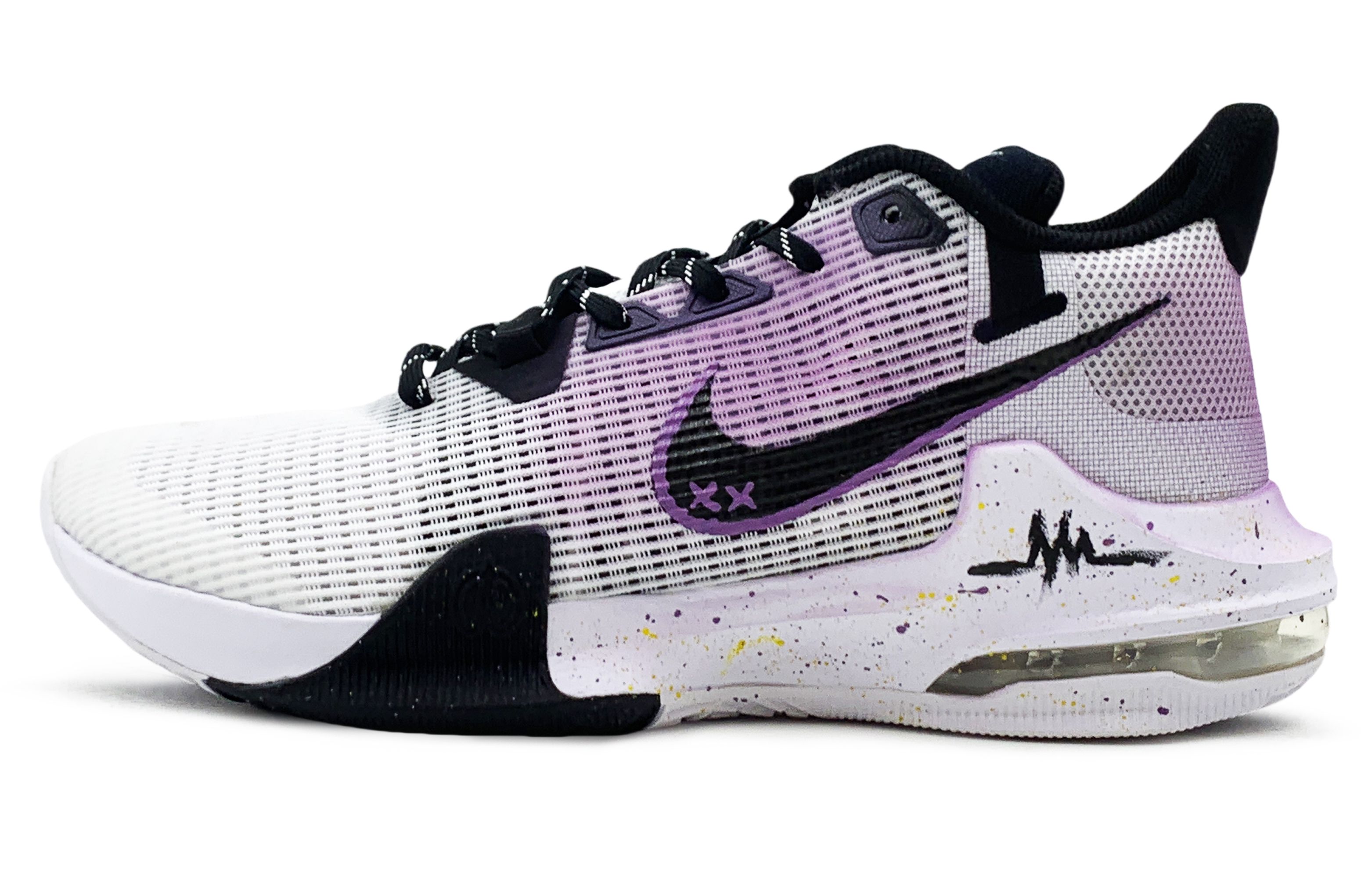 

Nike Баскетбольные кроссовки Air Max Impact Shock Absorbers Low Top, мужские, белые, фиолетовые