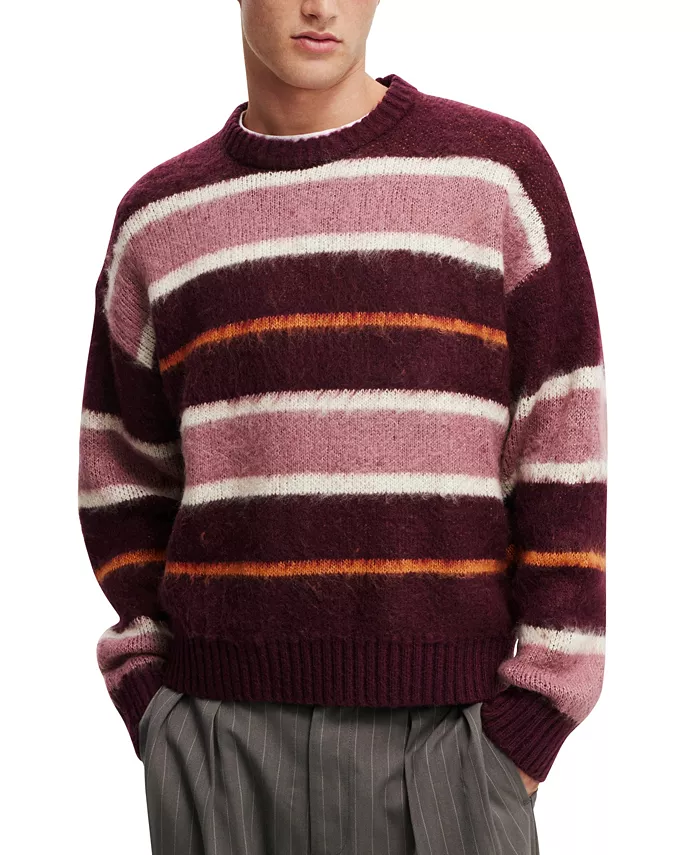 

Мужской вязаный свитер Box Fit Fuzzy Crew COTTON ON, красный