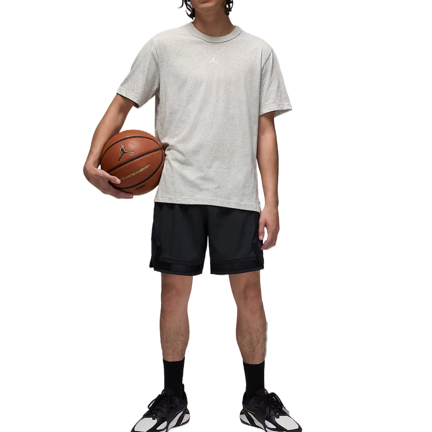 Мужская спортивная футболка с коротким рукавом Dri-FIT Jordan, серый — фото 4