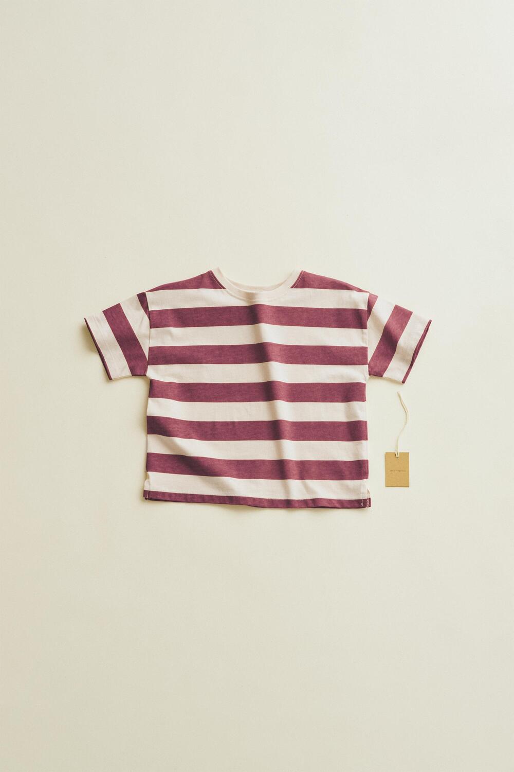 

Timelesz - футболка с широкой полосой ZARA, светло-бордовый