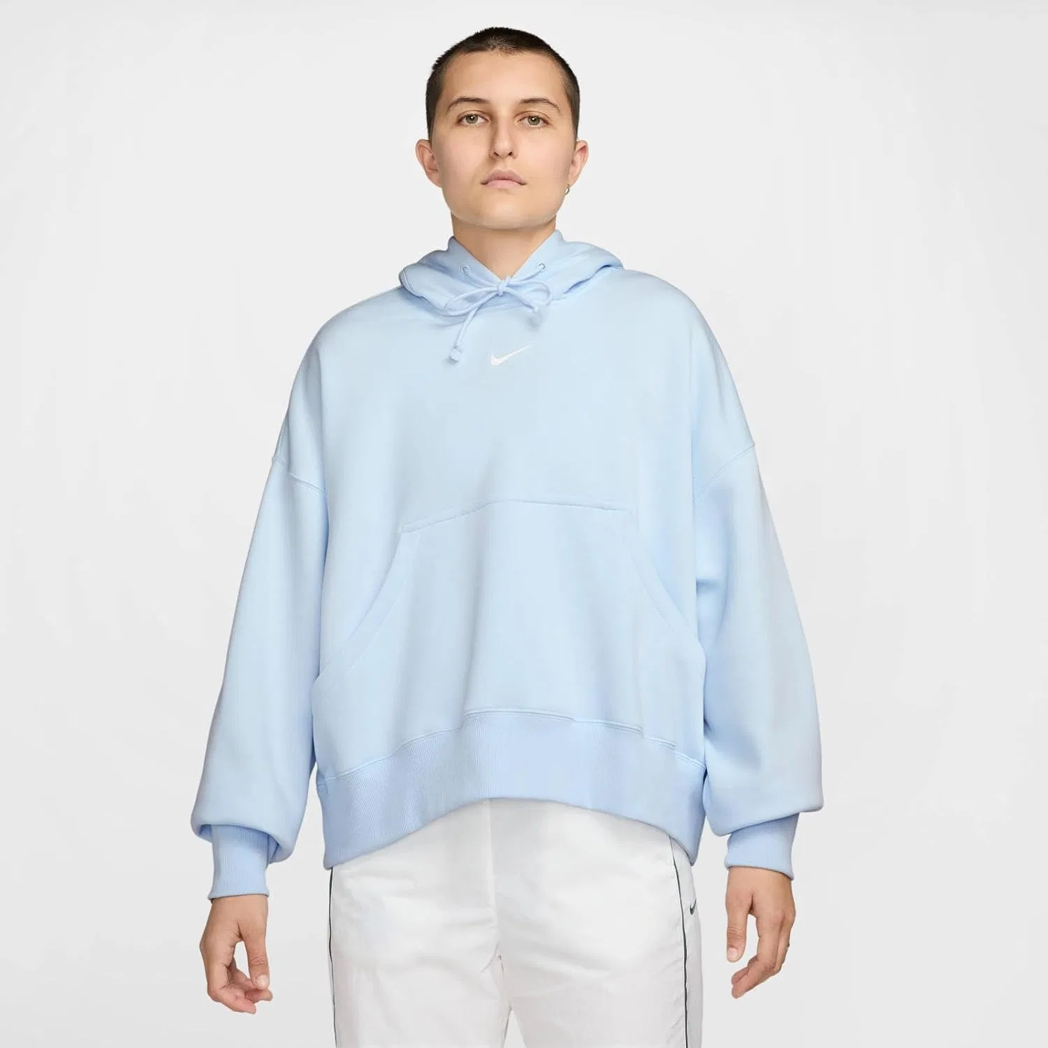 Толстовка женская Nike W Nsw Phnx Flc Oos Po Hoodie, Blue Tint/Sail — фото 4