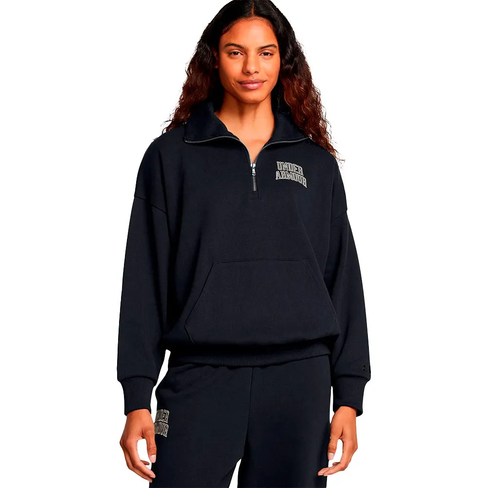 

Толстовка Under Armour Icon Heavyweight Terry Oversized half zip, черный