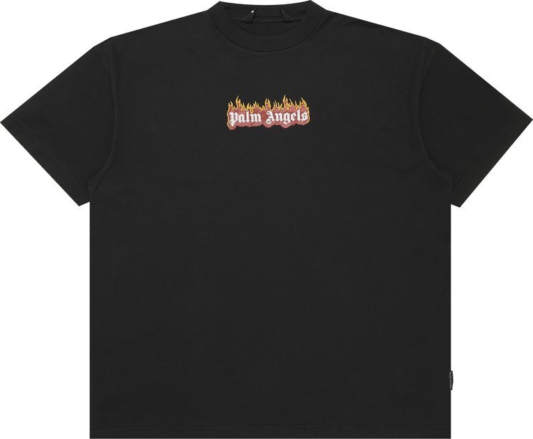 

Футболка Palm Angels Burning Logo Tee 'Black/White', черный