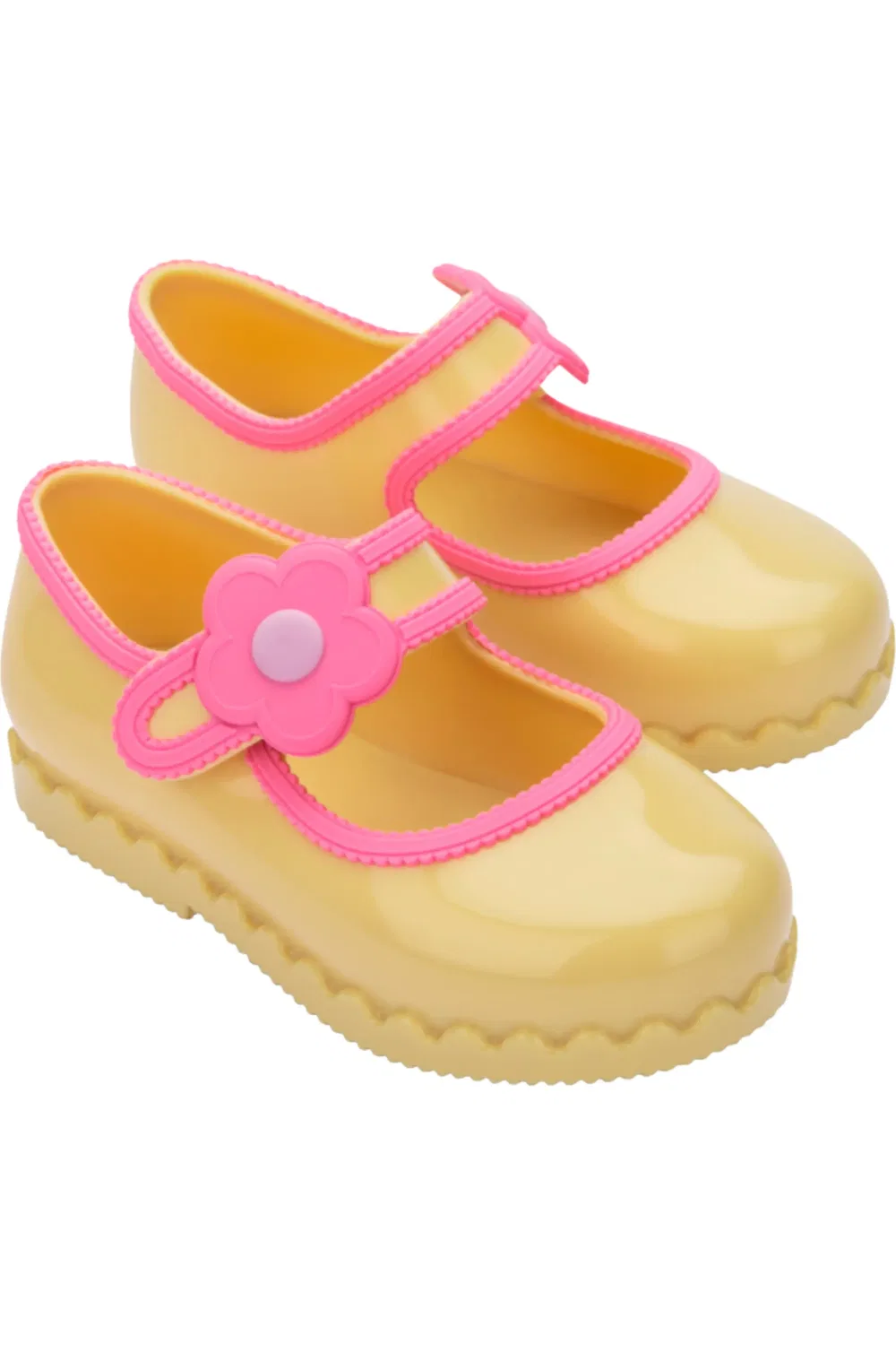 Детские туфли Мэри Джейн на регулируемом ремешке Mini Melissa, желтый/розовый