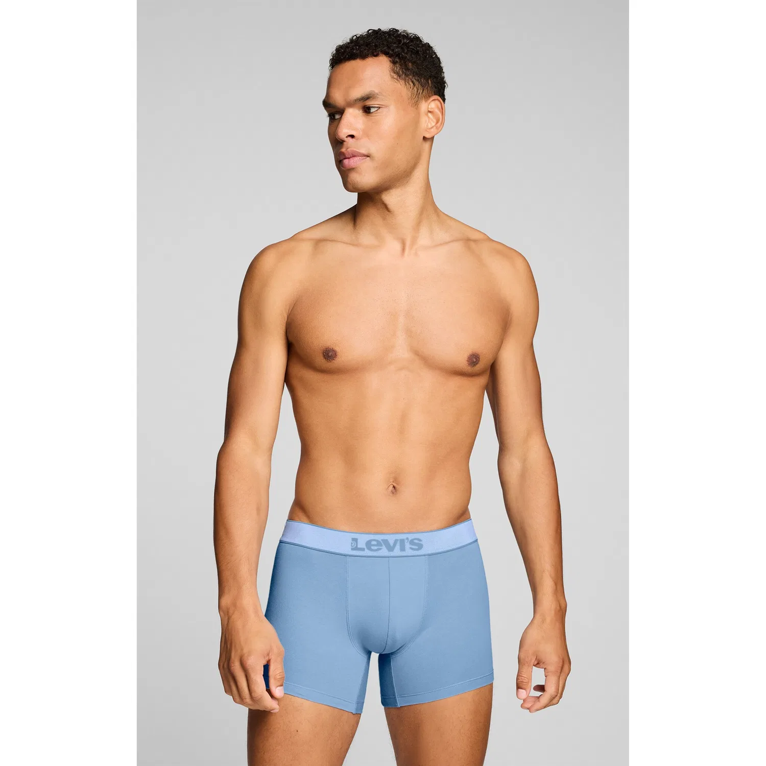 Мужские боксеры с двойным слоем Levi's, Light Blue/Navy — фото 2