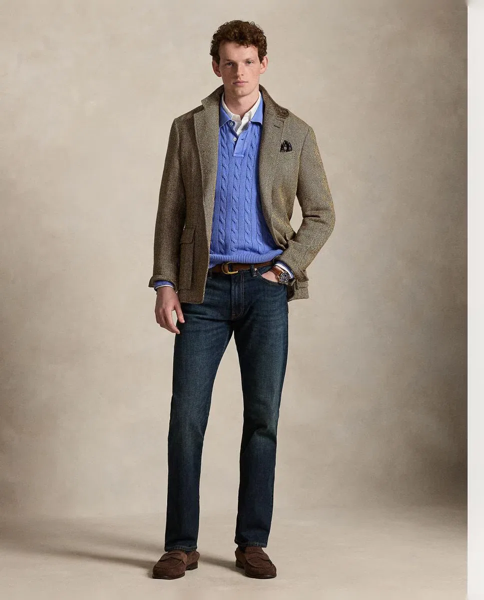Мужские джинсы, Elásticos Murphy Stretch Straight Fit, Polo Ralph Lauren, Azul índigo