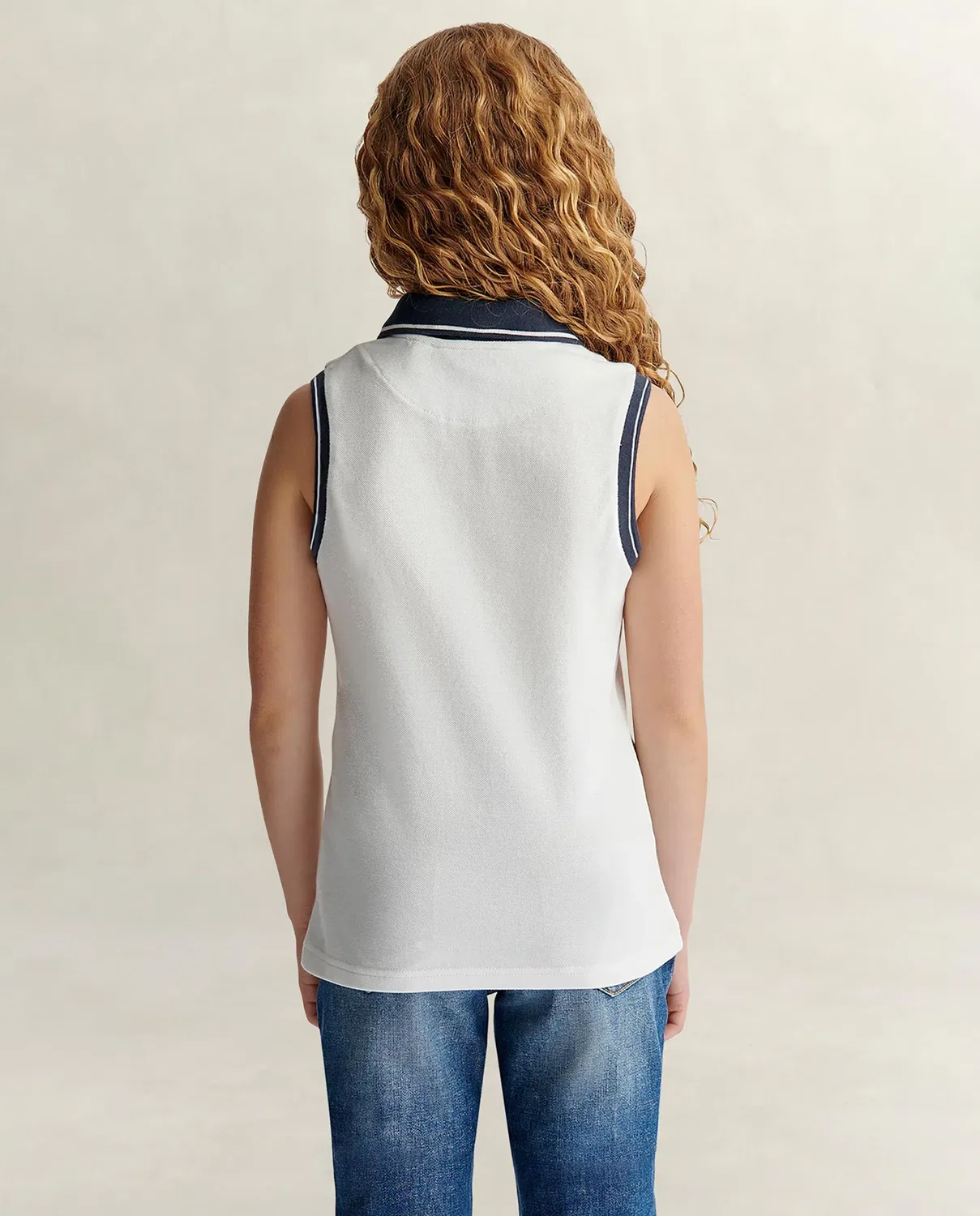 Детское поло для девочек хлопковое Gant, Blanco — фото 2