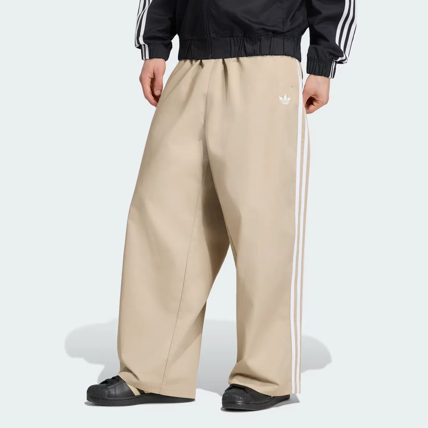 Мужские брюки оверсайз из твила Adicolor SST Adidas Originals, хаки