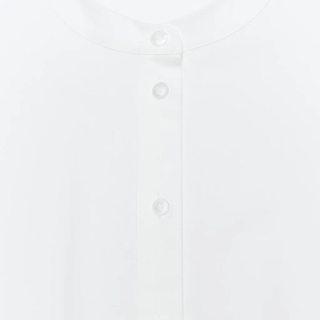 ZARA Женская рубашка с круглым вырезом ZW Shirts White — фото 4