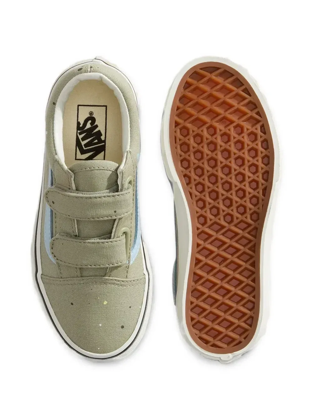 Кроссовки Old Skool с липучками Vans Kids, зеленый — фото 4