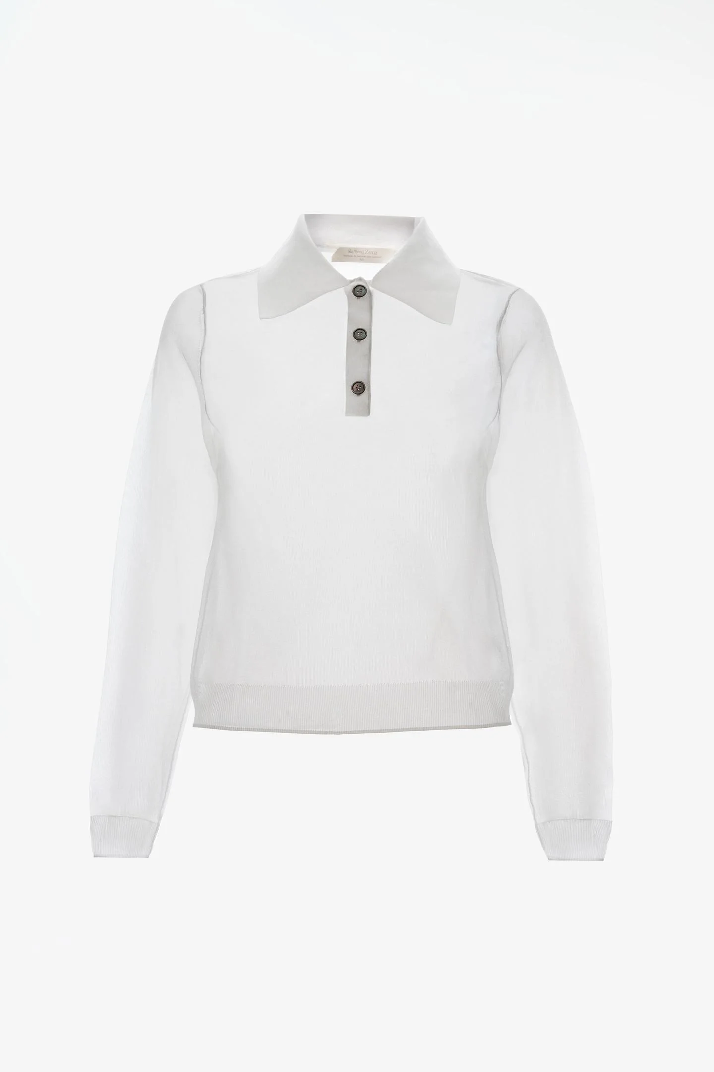 Поло Zara трикотажное полупрозрачное, белый
