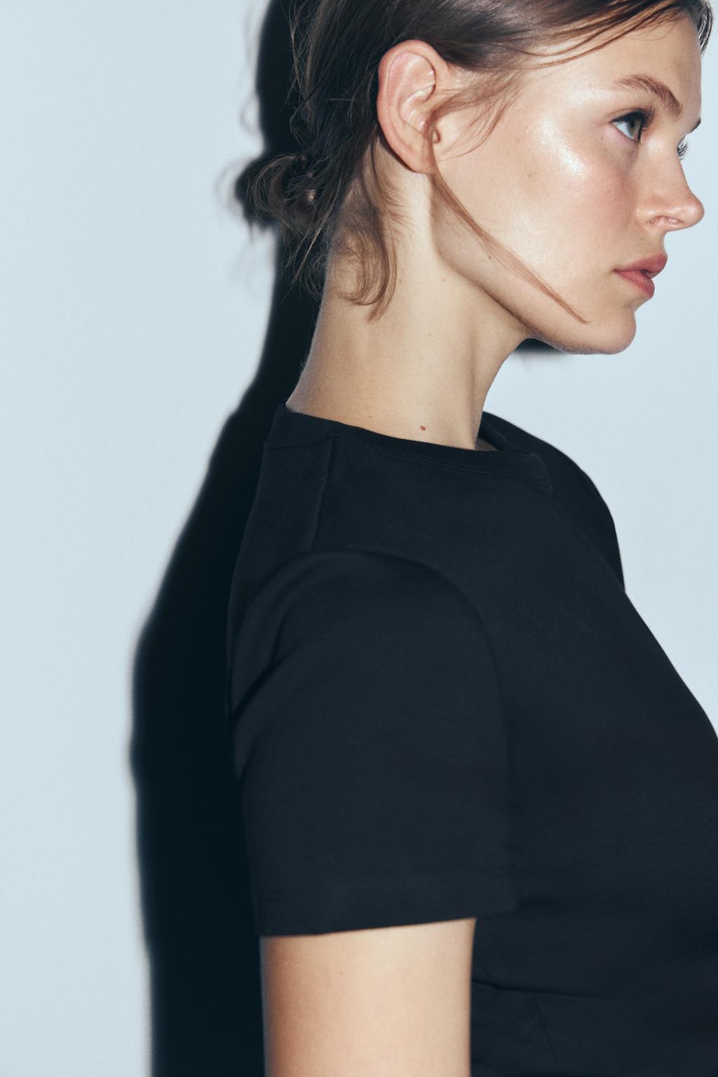 Футболка Zara Interlock Short Sleeve, черный — фото 4