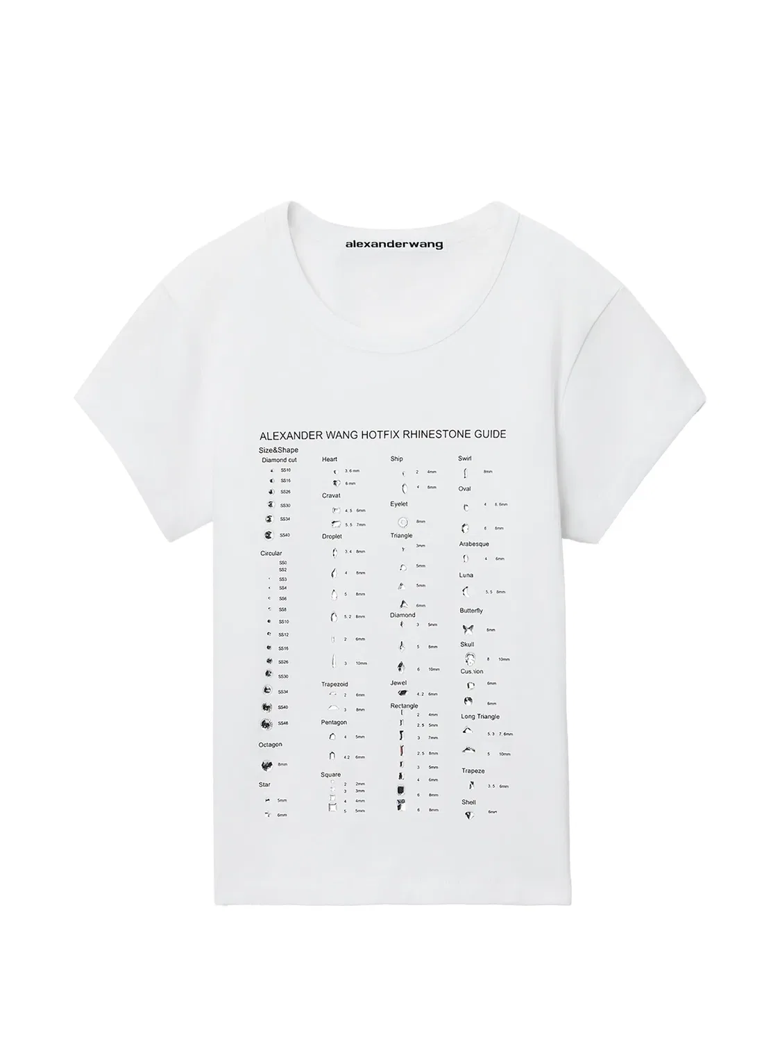 Приталенная футболка SS с графичным принтом Alexander Wang, белый