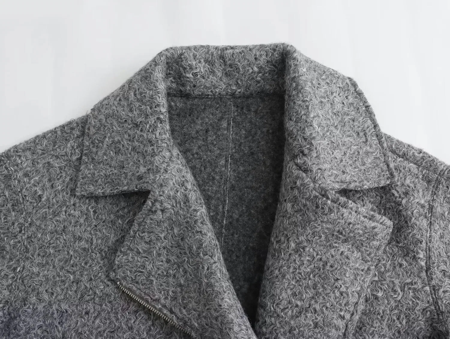 Женская куртка свободного кроя с воротником, модель Primavera Nuova Europea e Americana Moda Donna Bavero Giacca Casual Allentata, Grigio — фото 3