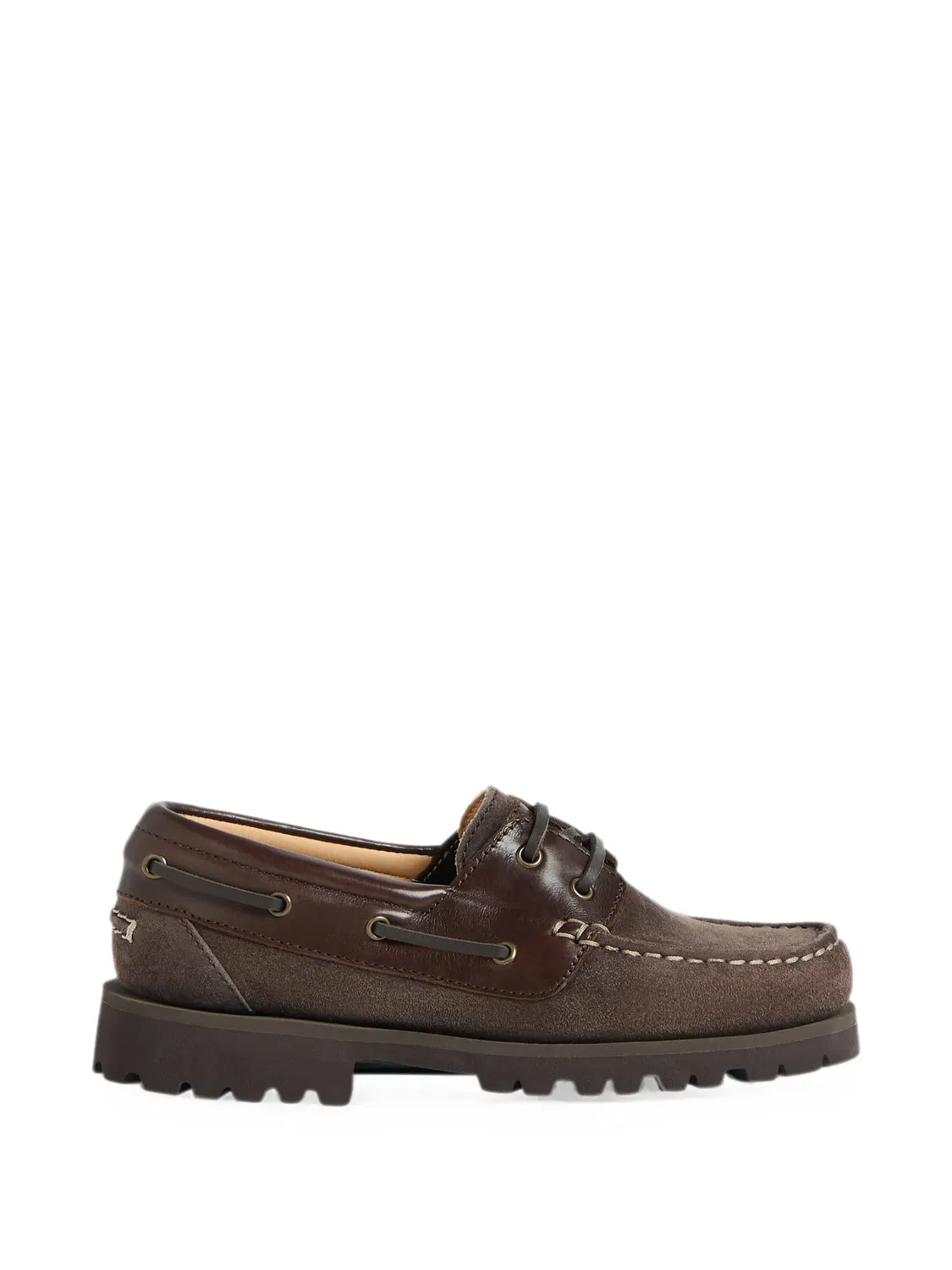 Топсайдеры на шнуровке Brunello Cucinelli Kids, коричневый