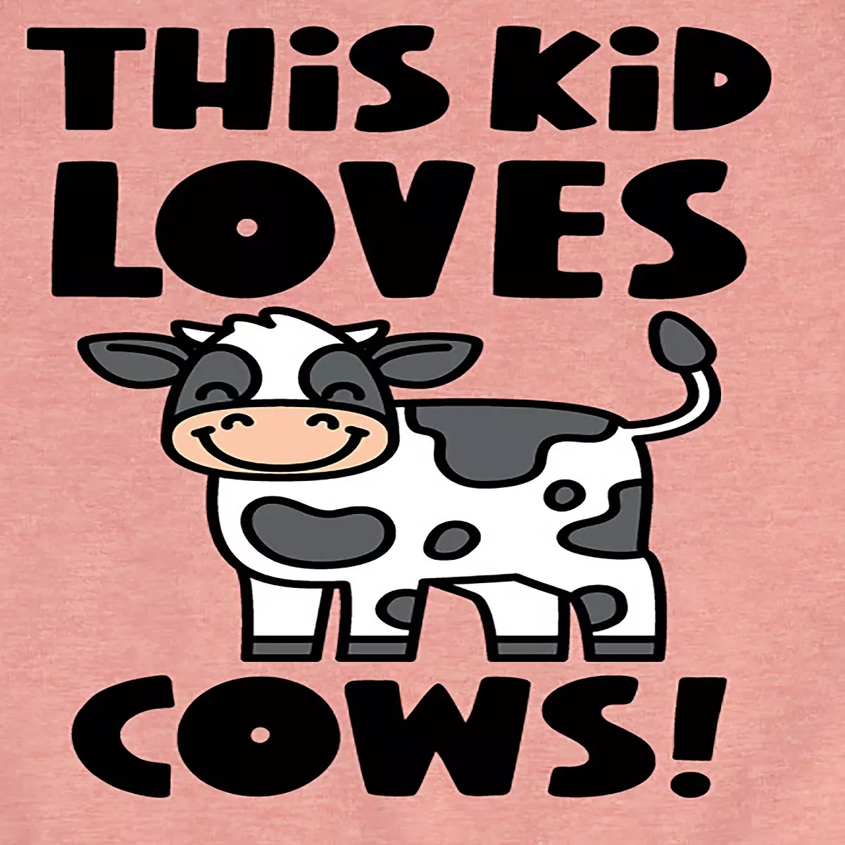 Детская футболка для девочек с принтом This Kid Loves Cows Instant Message, Heather Navy — фото 2