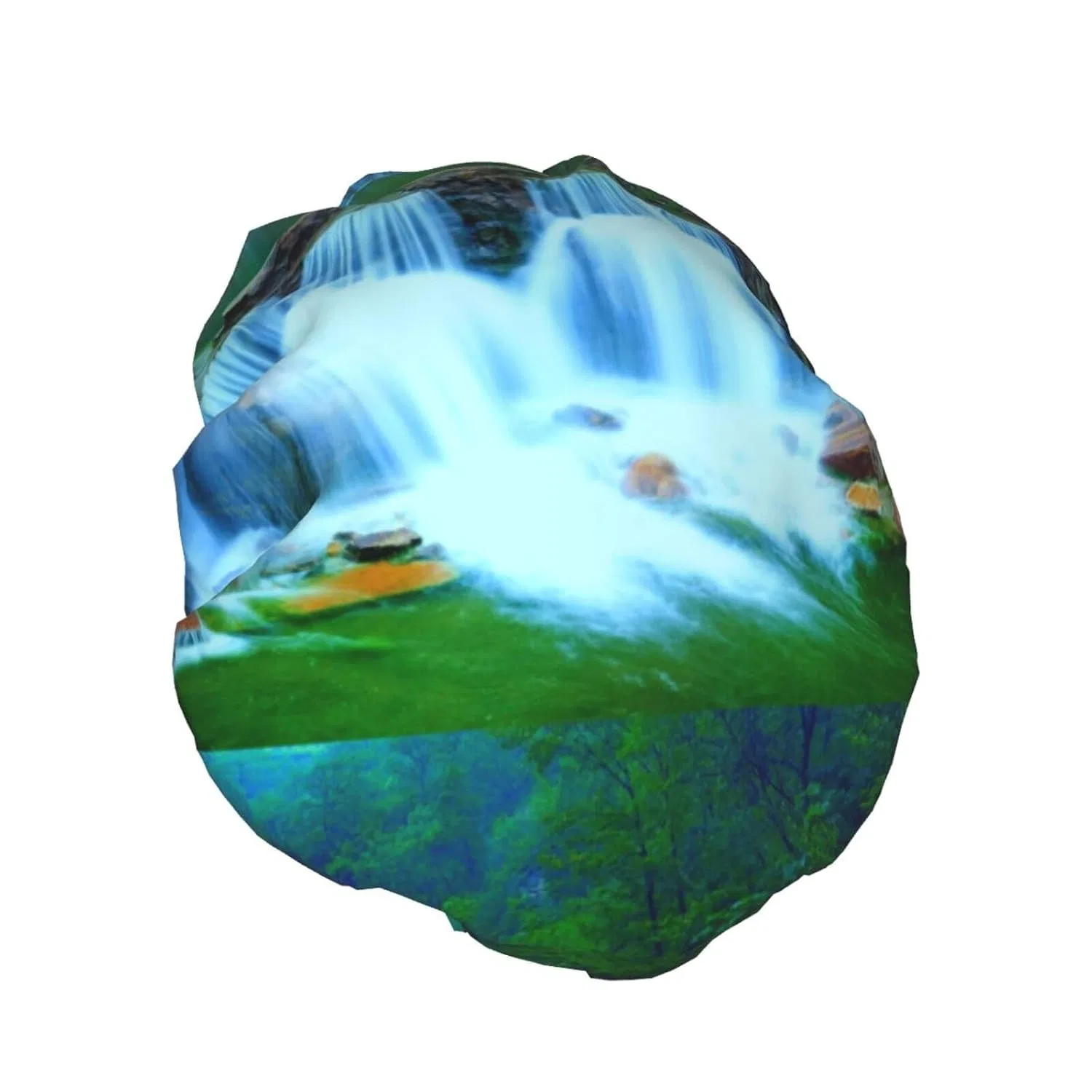 Двойная водонепроницаемая шапочка для душа GRatka, принт Rainforest Waterfall — фото 2