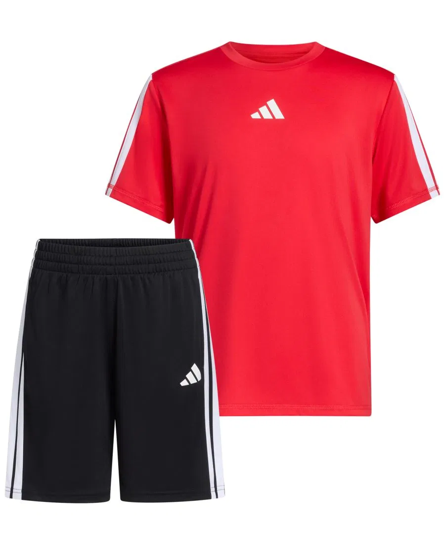 Комплект футболки с шортами, с принтом adidas, Pure Ruby