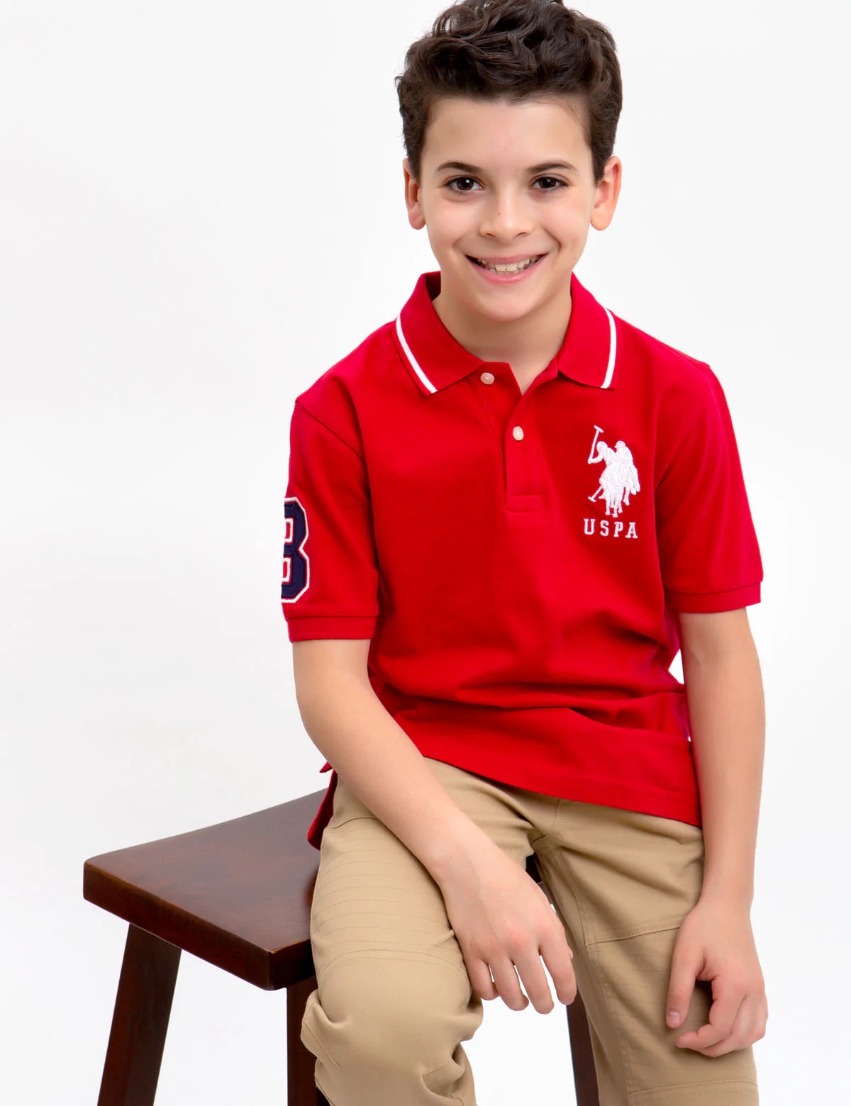 

Футболка поло U.S. Polo Assn. Boys Pique Solid, красный