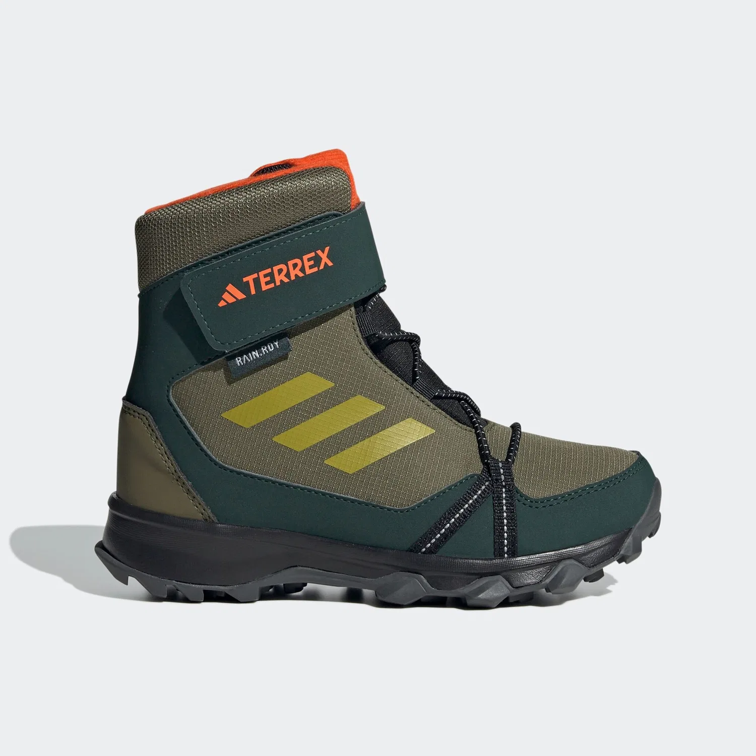 Детские зимние ботинки для хайкинга Adidas TERREX, Focus Olive / Pulse Olive / Impact Orange — фото 2