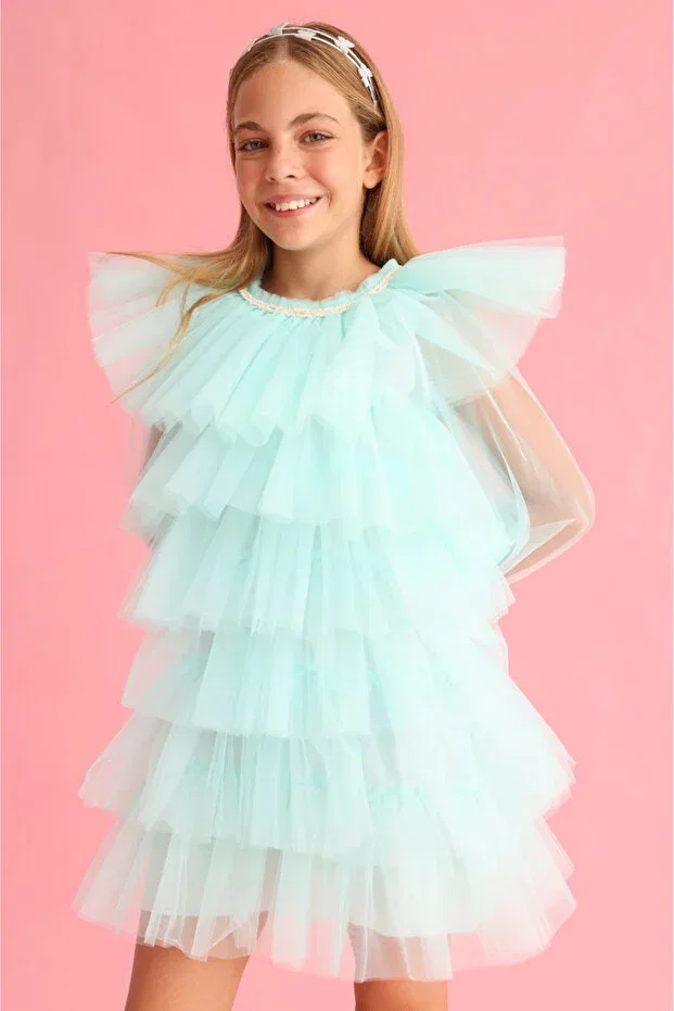 Детское платье для девочек из фатина Laura Le Mabelle, Mint — фото 2