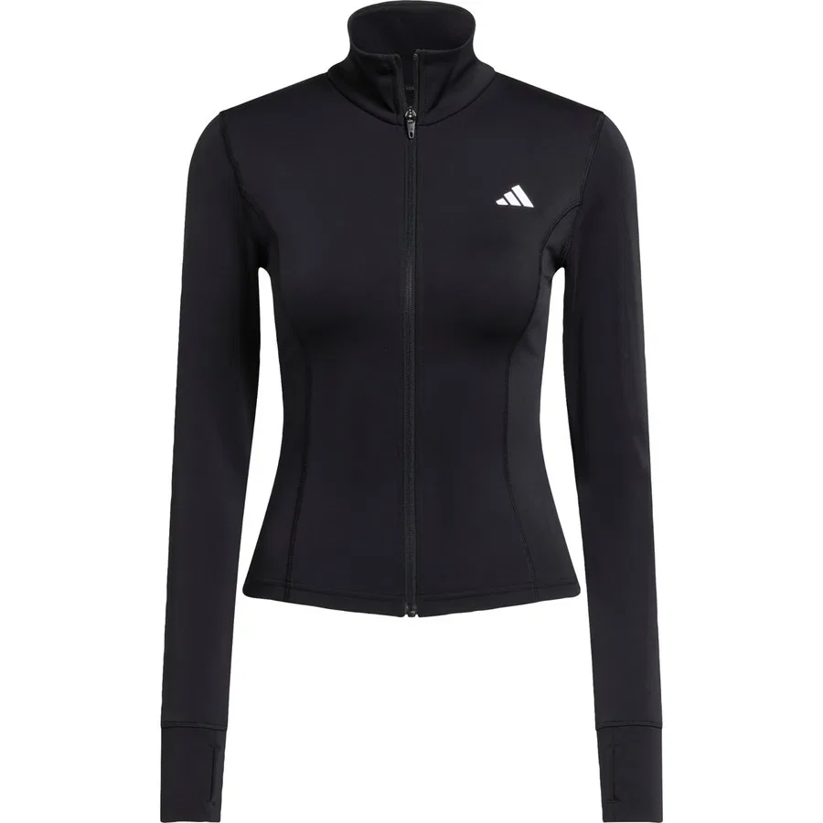 Женская куртка с длинным рукавом Optime Essentials Full-Zip Jacket adidas, Черный — фото 3