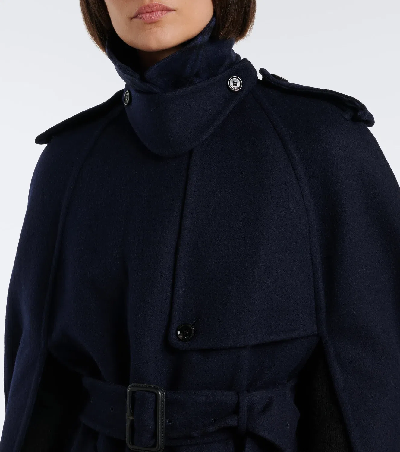 Пальто однобортное шерстяное Burberry, Navy Navy Check — фото 3