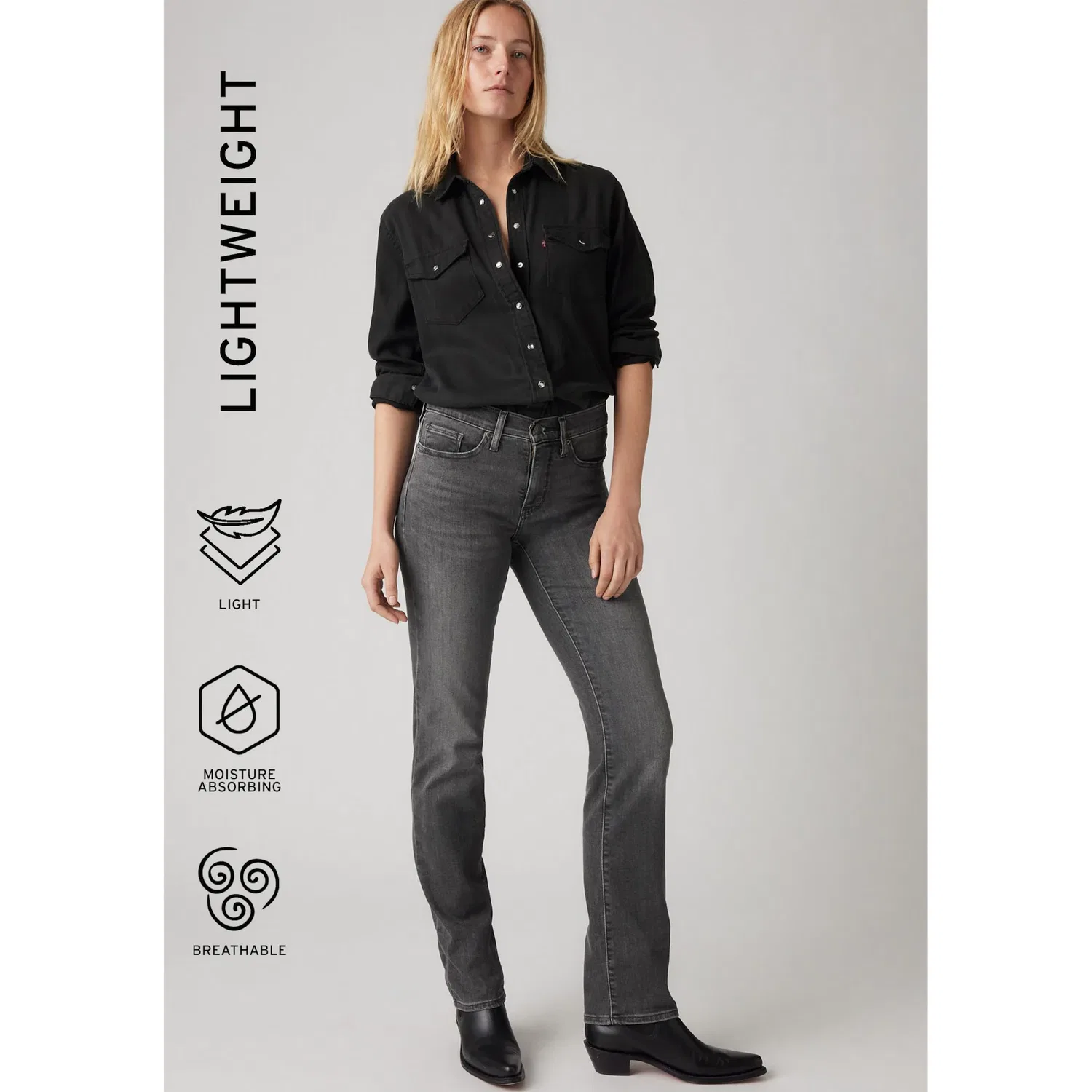 Женские прямые джинсы с shaping-эффектом Levi's, River Rock — фото 4