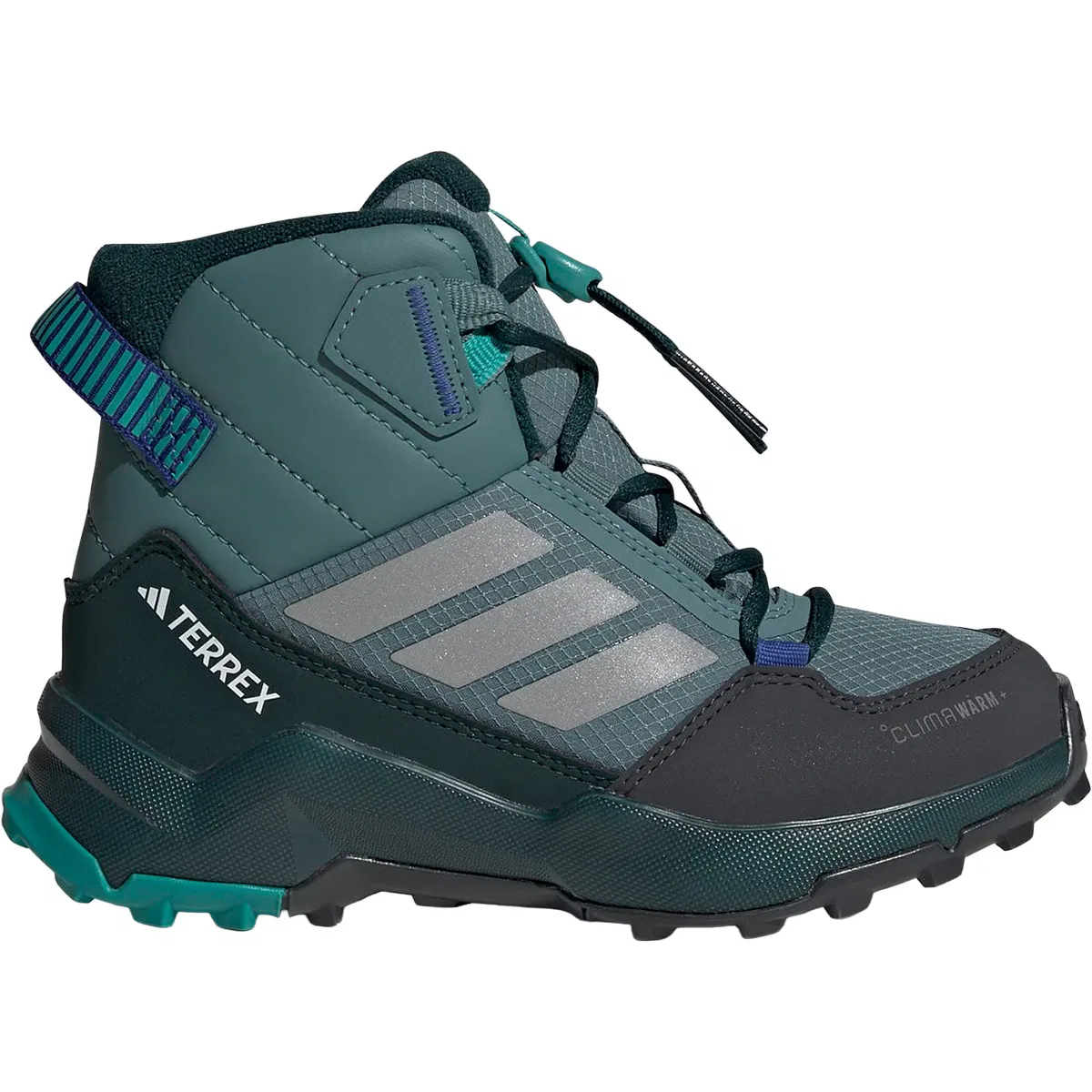 Детские ботинки для мальчиков утепленные водостойкие Adidas Terrex, Preloved Teal/Matte Silver/Pure Teal
