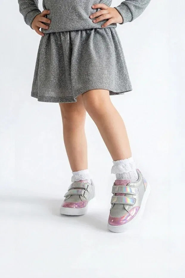 Детские повседневные туфли для девочек ортопедические Party first step Sthapy, Gray — фото 2