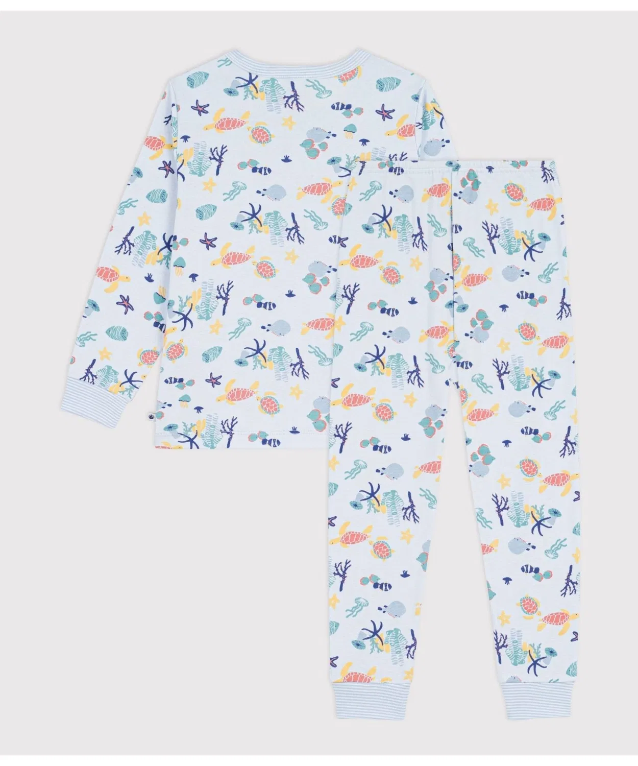Детская пижама с длинным рукавомс принтом PETIT BATEAU, Light Blue — фото 3