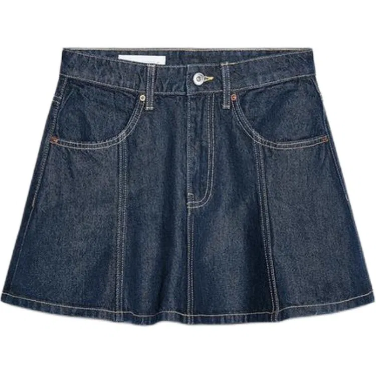 Женская джинсовая мини-юбка Dark Indigo Cyan ZARA