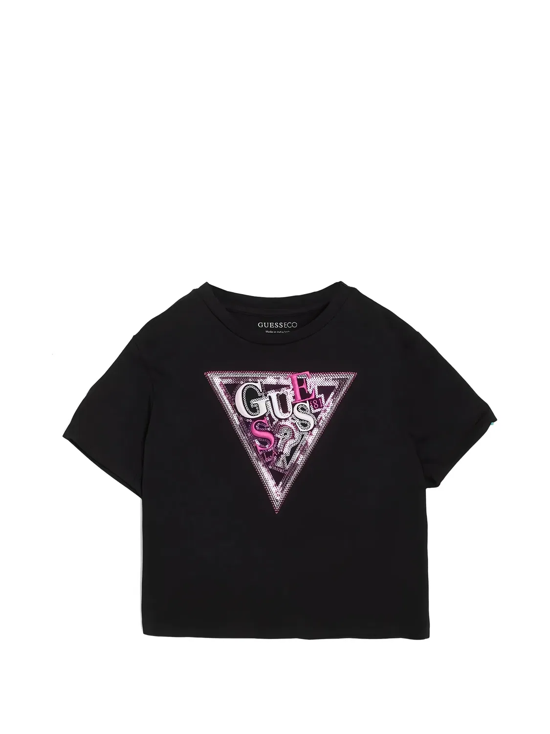 Футболка с логотипом, украшенным пайетками Guess Usa, черный