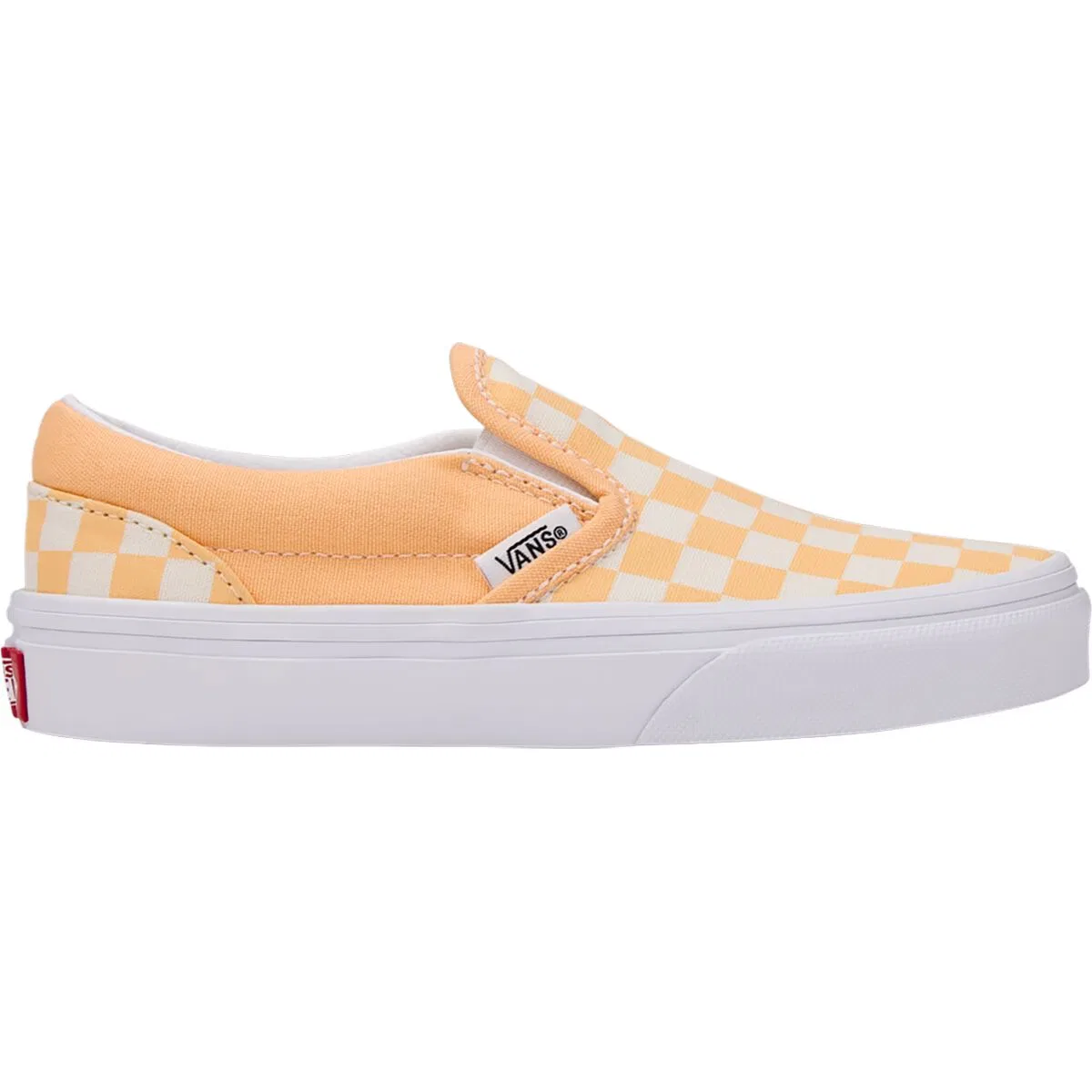 Детские кеды-слипоны с принтом Classic Slip-On Skate Shoe Vans, Checkerboard Apricot Glow