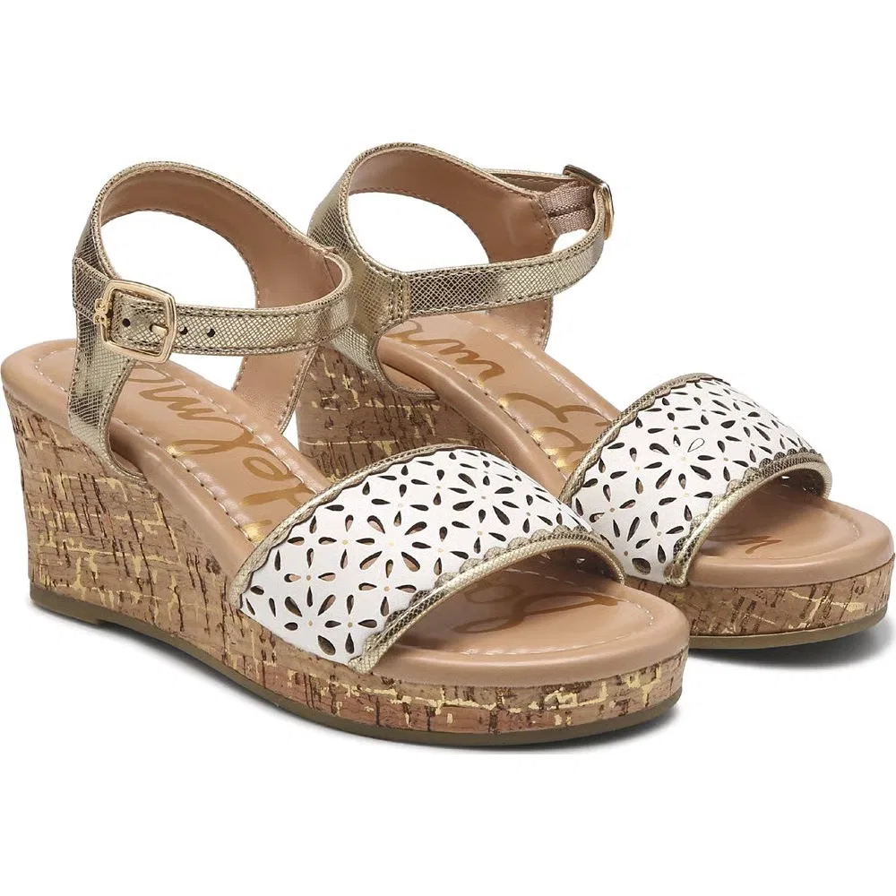 Детские сандалии на танкетке Lucia Daisy Sam Edelman, Gold/White