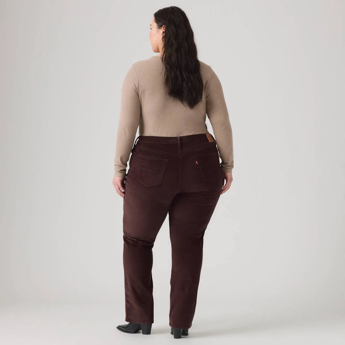 Классические прямые вельветовые женские брюки (большие размеры) Levi's, Java - Brown — фото 3