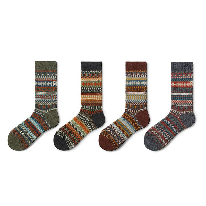 

Носки до середины голени унисекс, 4 пары Primeet, Vintage Ethnic Style A Set (4 Pack)