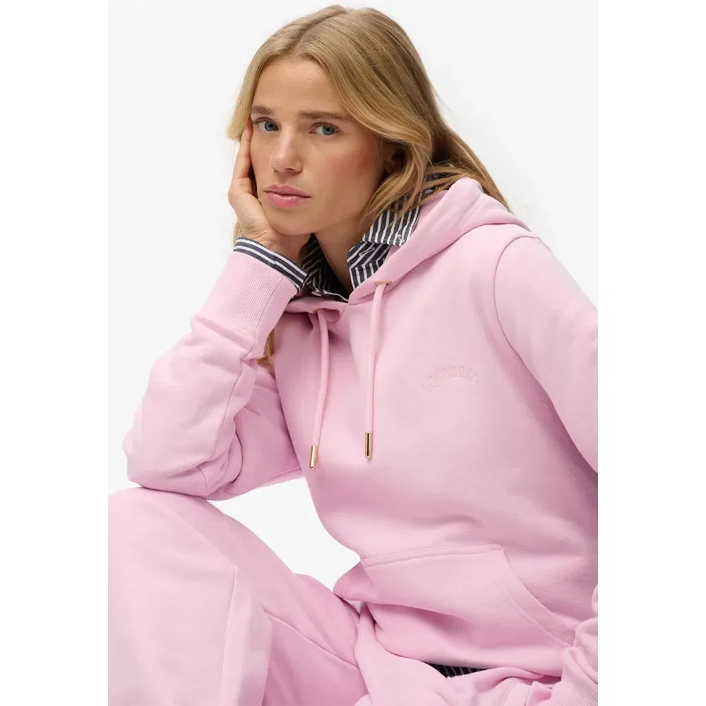 Худи Essential Logo Embroidered Superdry, розовый — фото 4