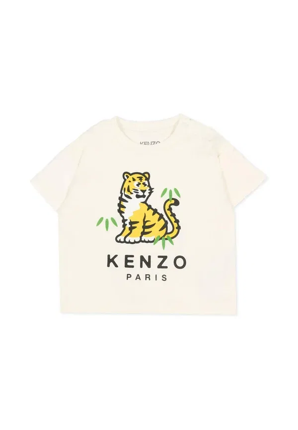 Комплект футболок унисекс с принтом Kenzo Kids, слоновая кость — фото 3