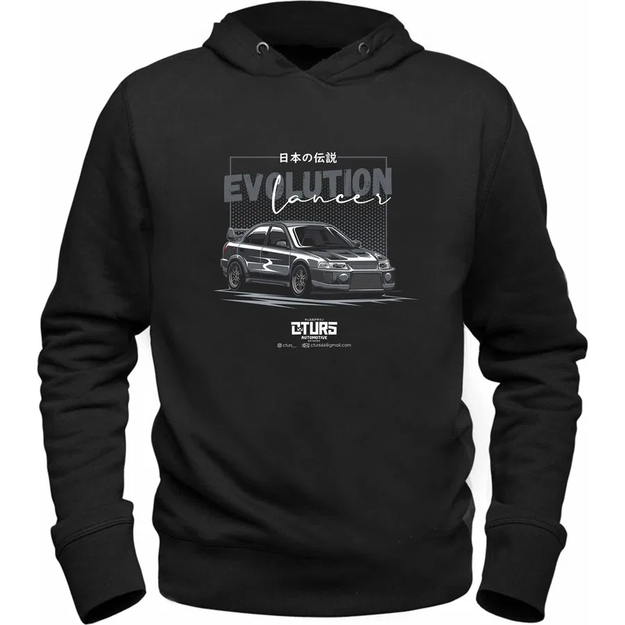 Детский свитшот с принтом Evolution Mitsubishi, Черный Alfa Tshirt