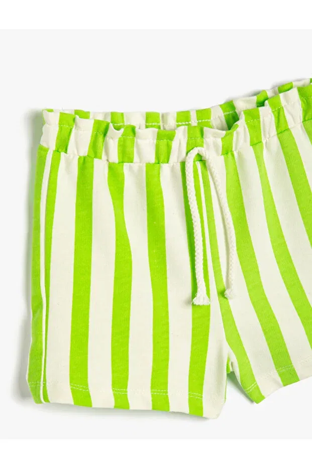 Детские шорты для девочек хлопковые Green Striped Koton — фото 3