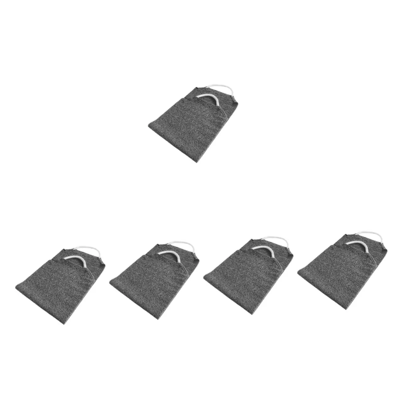 Мочалка для душа с длинной лентой, FOMIYES, набор 5 шт, 45x20 см, Dark Grey