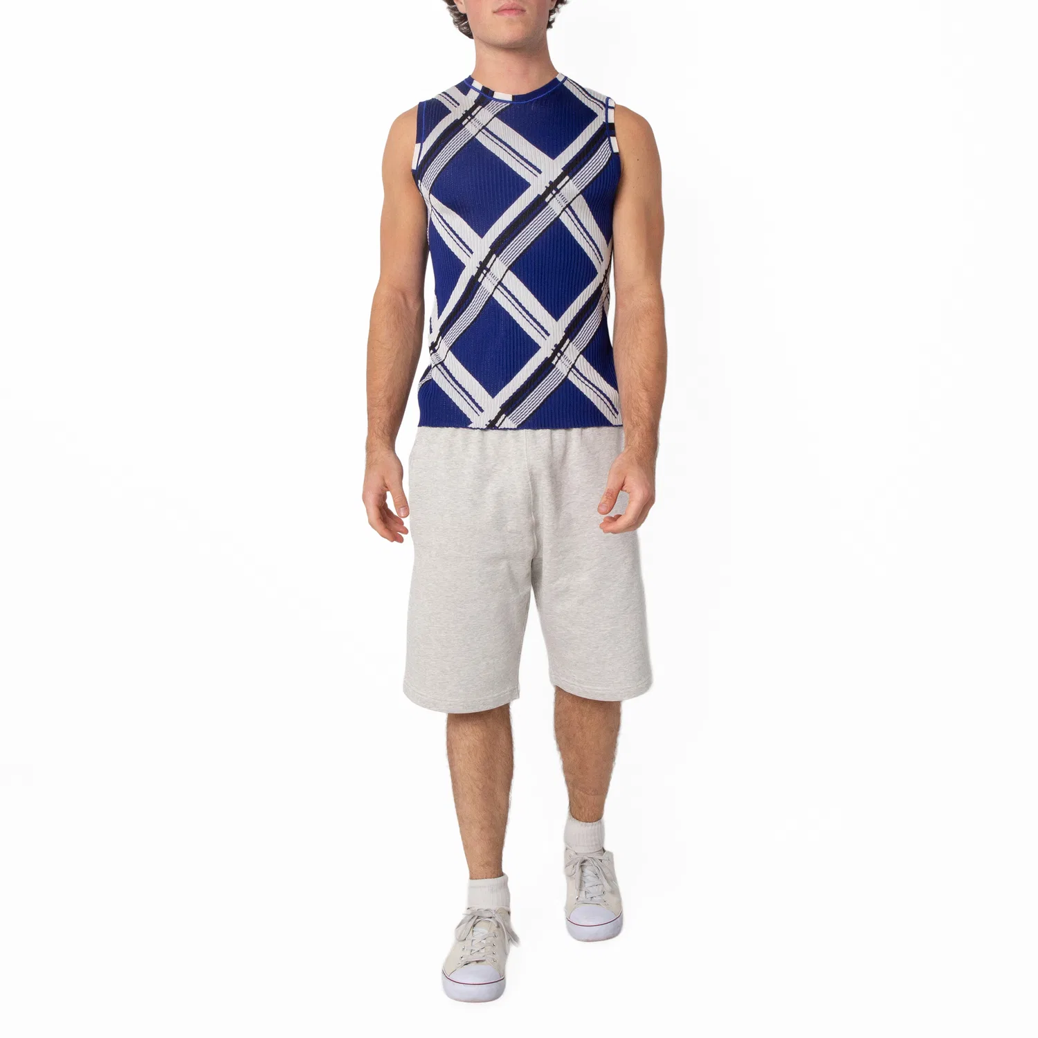Жилет из шелка с жаккардовым узором Check Jacquard-Knitted Silk Vest Burberry, Knight Ip Check — фото 4