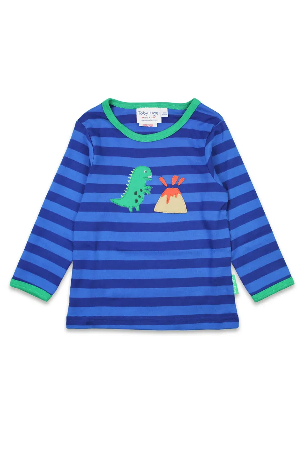 Детская футболка с длинным рукавом с аппликацией Tonal Dinosaur Toby Tiger, Blue