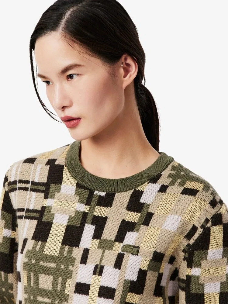 Свитер с жаккардовым графическим узором LACOSTE, Khaki — фото 2