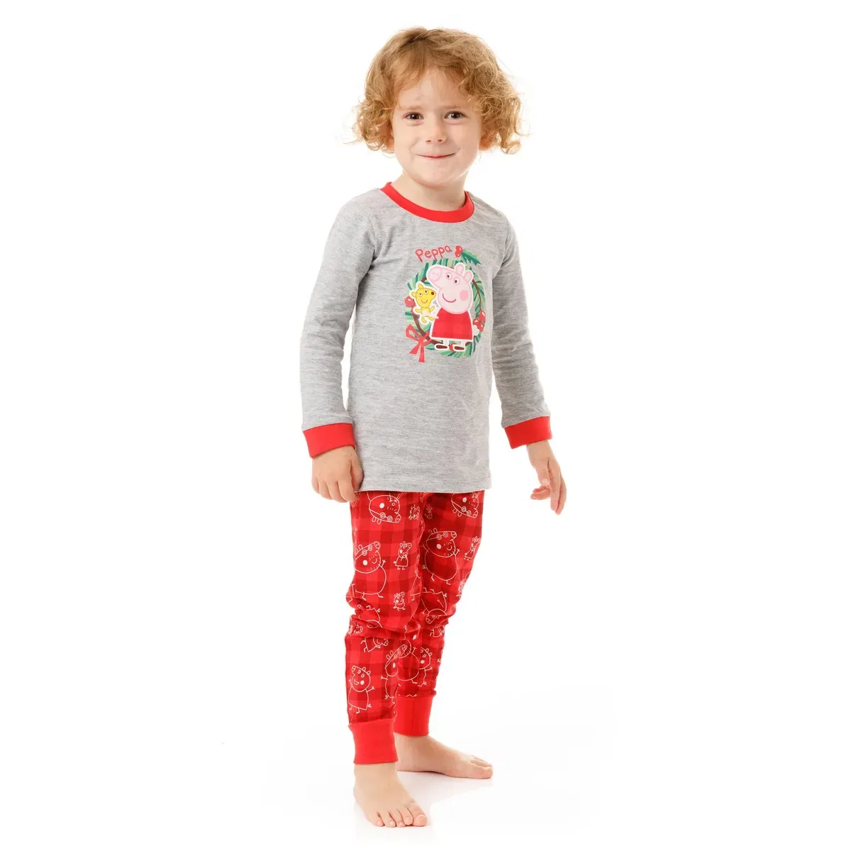Детская пижама с длинным рукавом и длинными штанинами Peppa Pig, Red — фото 2