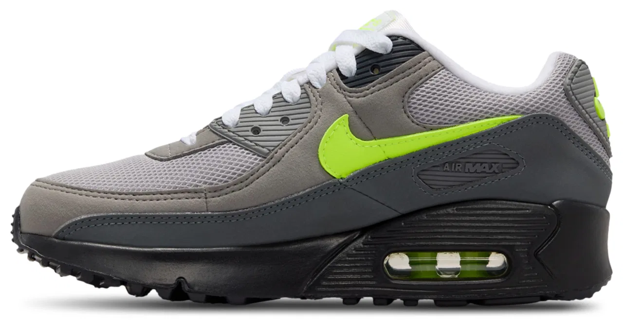 Детские кроссовки Air Max 90 Mesh Nike, цвет Anthracite/Black/Neon Yellow — фото 2