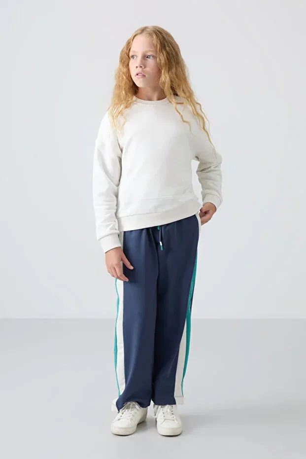 Детские спортивные штаны для девочек с принтом Petrol Slit Detailed Wide Leg Tommy Life, Oil